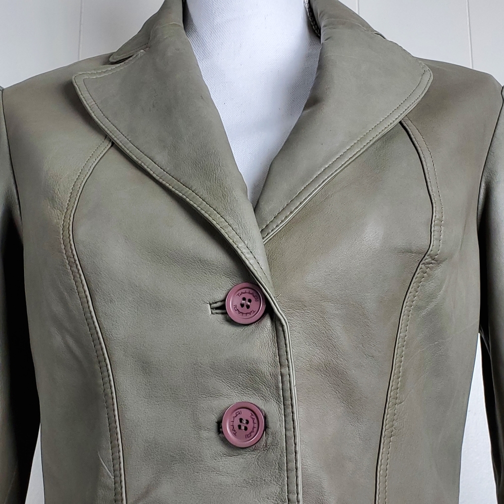 NWT Tahari gray suede leather jacket size small - Picture 11 of 11